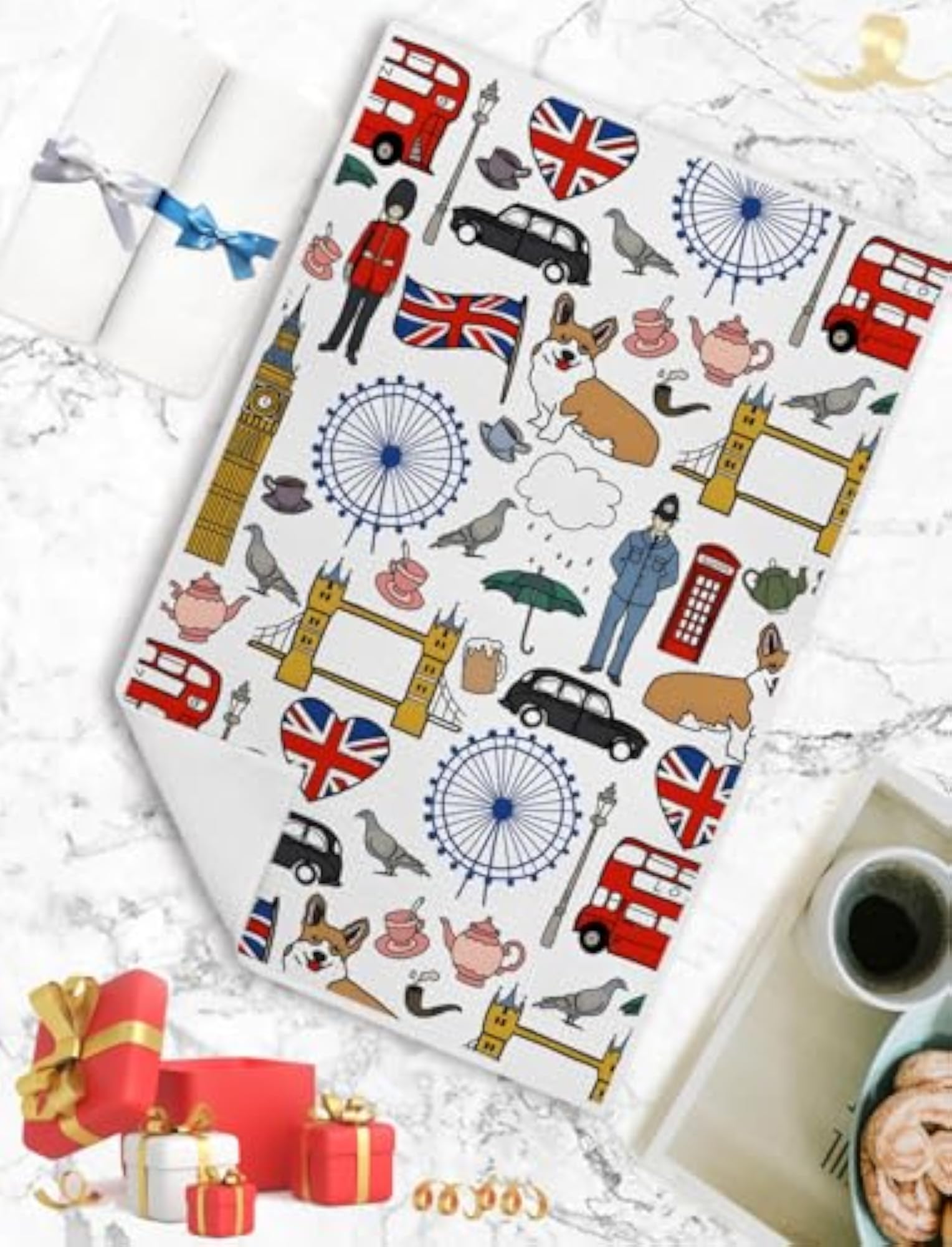 British London Kitchen Towels, Decorative Hand Towel Gift